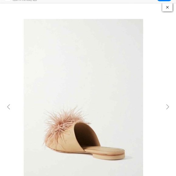 Cult Gaia Ray Neutral Tan Ostrich Feathers Miles Flats SZ 9.5/39.5 - Picture 15 of 15